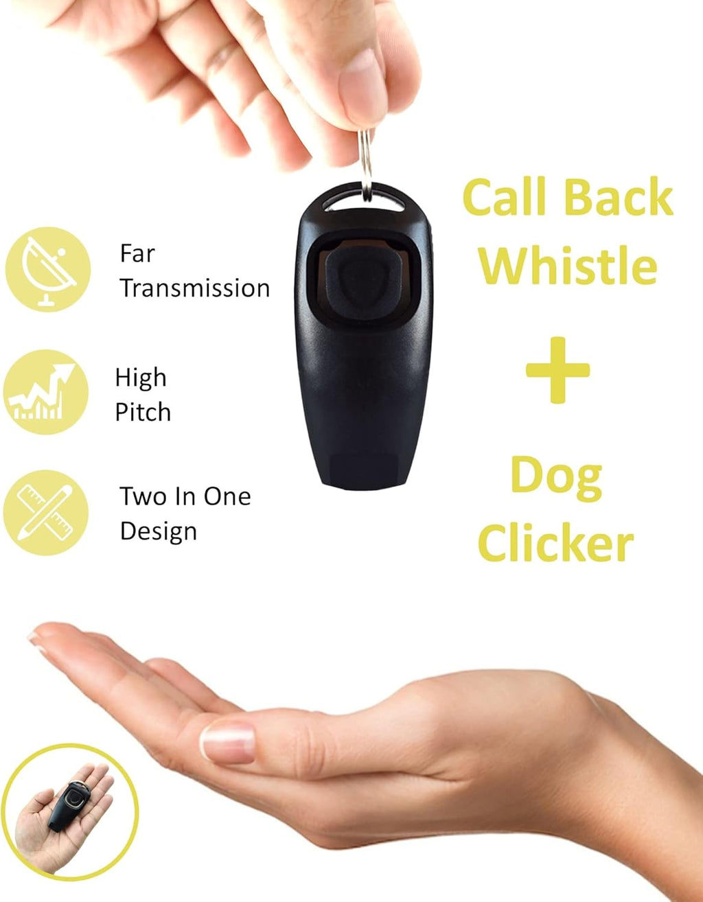 Ruetter Hundepfeife Hochfrequenz mit Clicker Set fuer Hundetraining