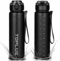 TOPLUS Sport-Trinkflasche BPA-frei leicht stossfest schwarz