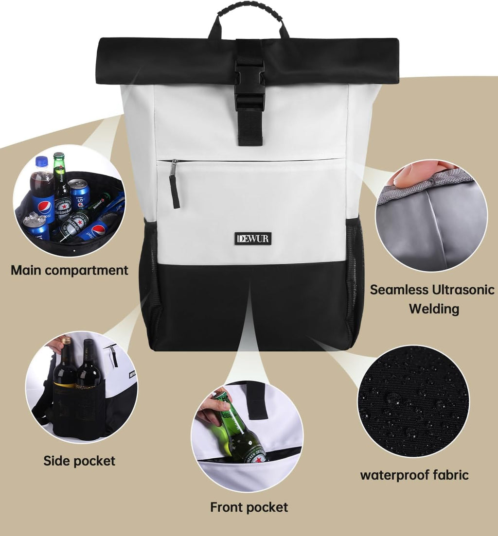DEWUR Thermo Kuehlrucksack wasserdicht mit Flaschenoeffner fuer Picknick