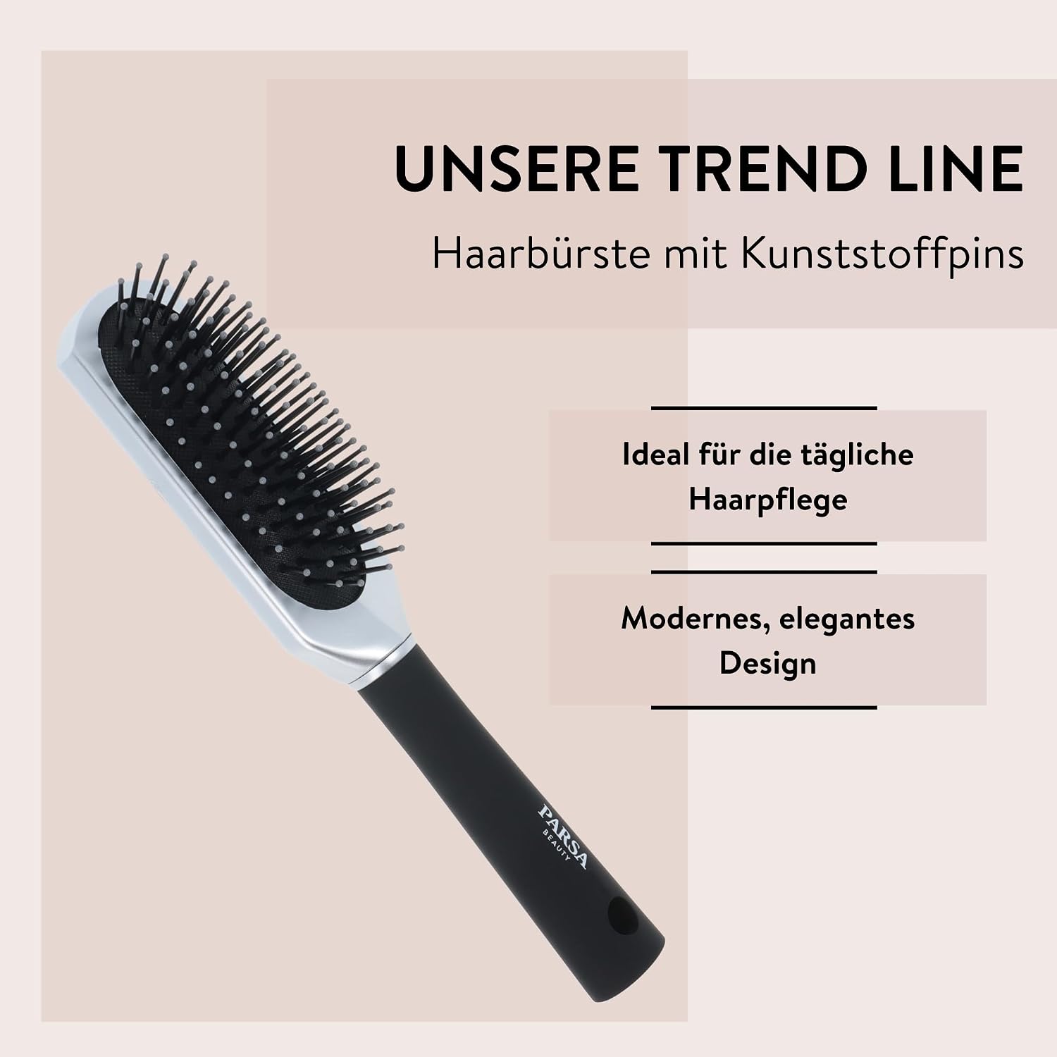 PARSA Beauty Haarbuerste lang schmal schwarz ohne Ziepen