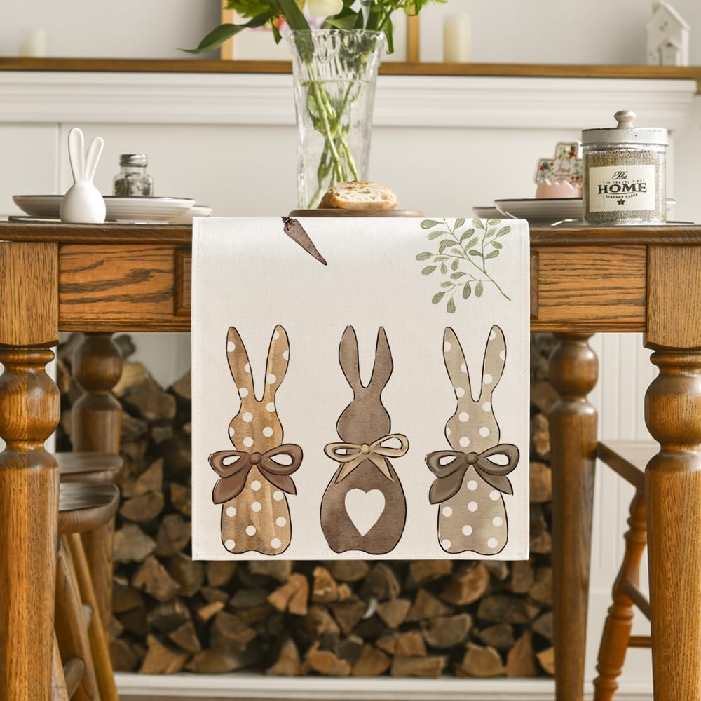 Ostern Tischlaeufer 40x140 cm Hase Karotten Fruehling Dekoration 100cm-300cm