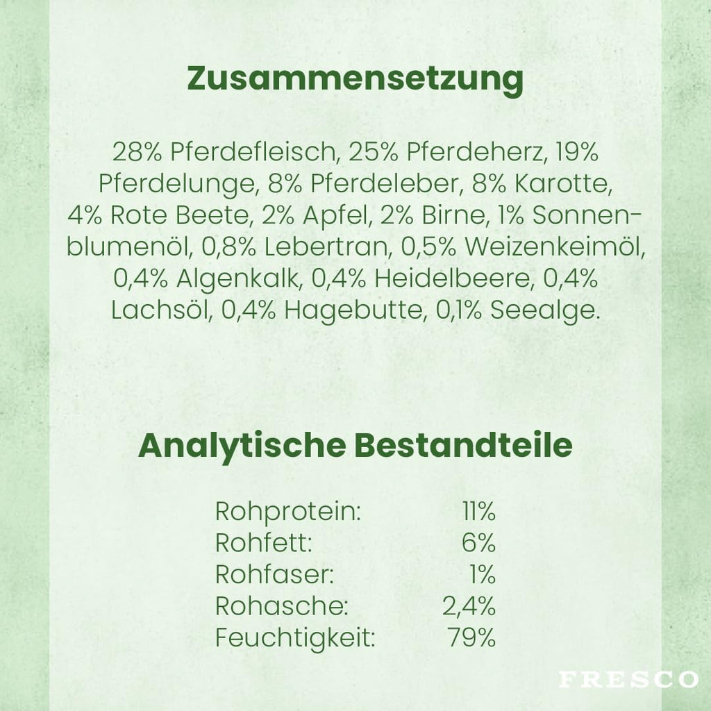 FRESCO Dog NassBARF Rind 12x400g Hundefutter getreidefrei verschiedene Sorten Mo