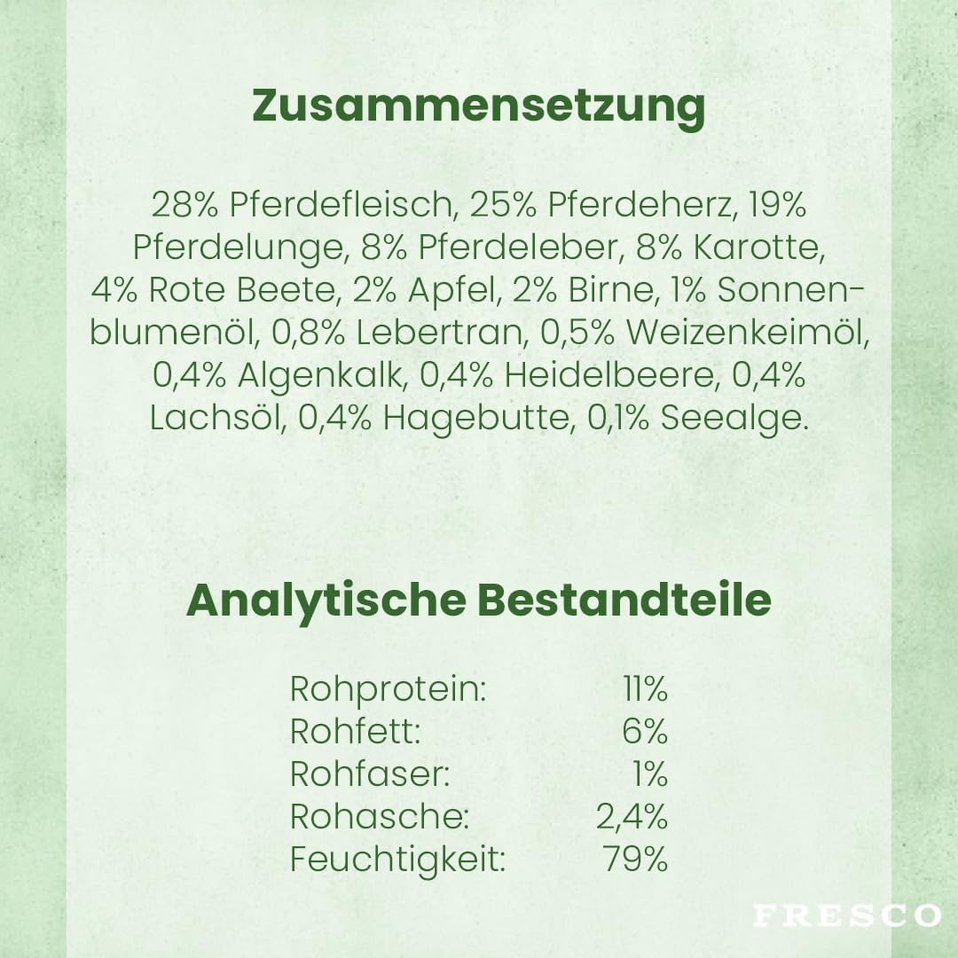 FRESCO Dog NassBARF Rind 12x400g Hundefutter getreidefrei verschiedene Sorten Mo