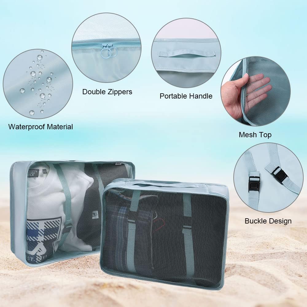 Koffer Organizer Set 8-teilig Reise Packwuerfel Kleider Schuhbeutel