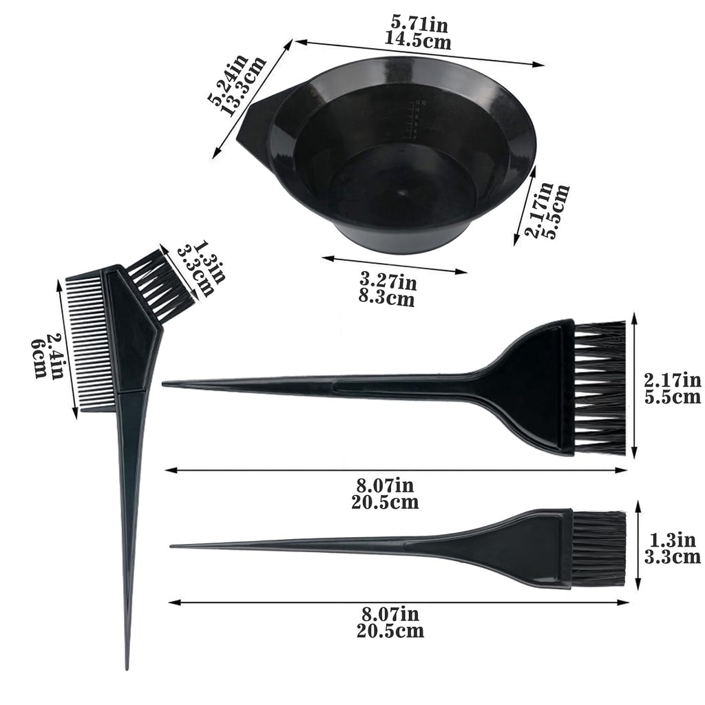 NEPAK Haarfaerbepinsel Set 24-teilig mit Schale und verschiedenen Pinseln