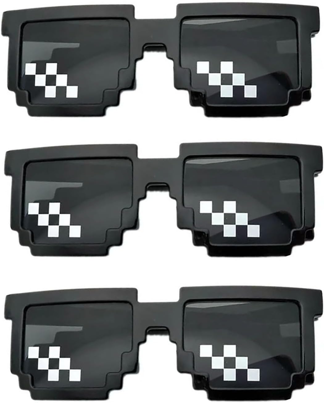 Pixel Mosaik Brille 3 Stk Unisex lustige Partybrille Geschenk Teenager
