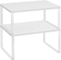 Gewuerzregal 2er Set stapelbar Weiss Kuechen Organizer 32cm-40cm