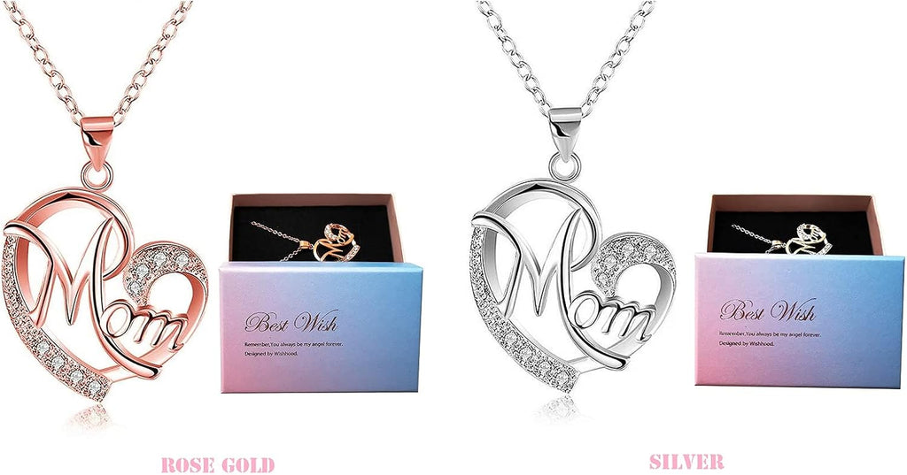 Halskette Muttertag Herz Anhaenger Diamant verschiedene Farben Geschenk fuer Mama