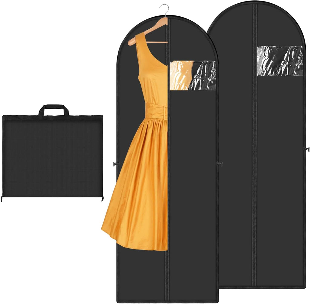 2er Set Kleidersaecke 180x60 cm faltbar staubdicht Schwarz