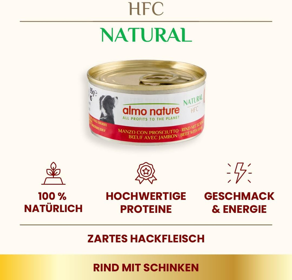 Almo Nature HFC Natural Hundefutter Nass Huehnerfilet 24x95g verschiedene Sorten