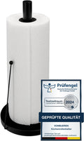 Kuechenrollenhalter stehend Edelstahl schwarz 32 x 15 cm Arbeitsplatte