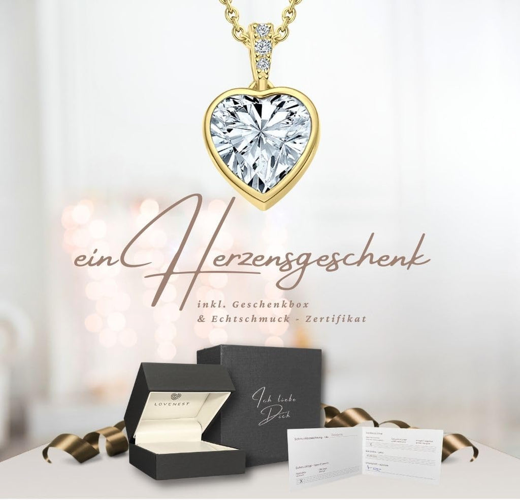925er Silber Herz Halskette ICH LIEBE DICH Anhaenger Damen
