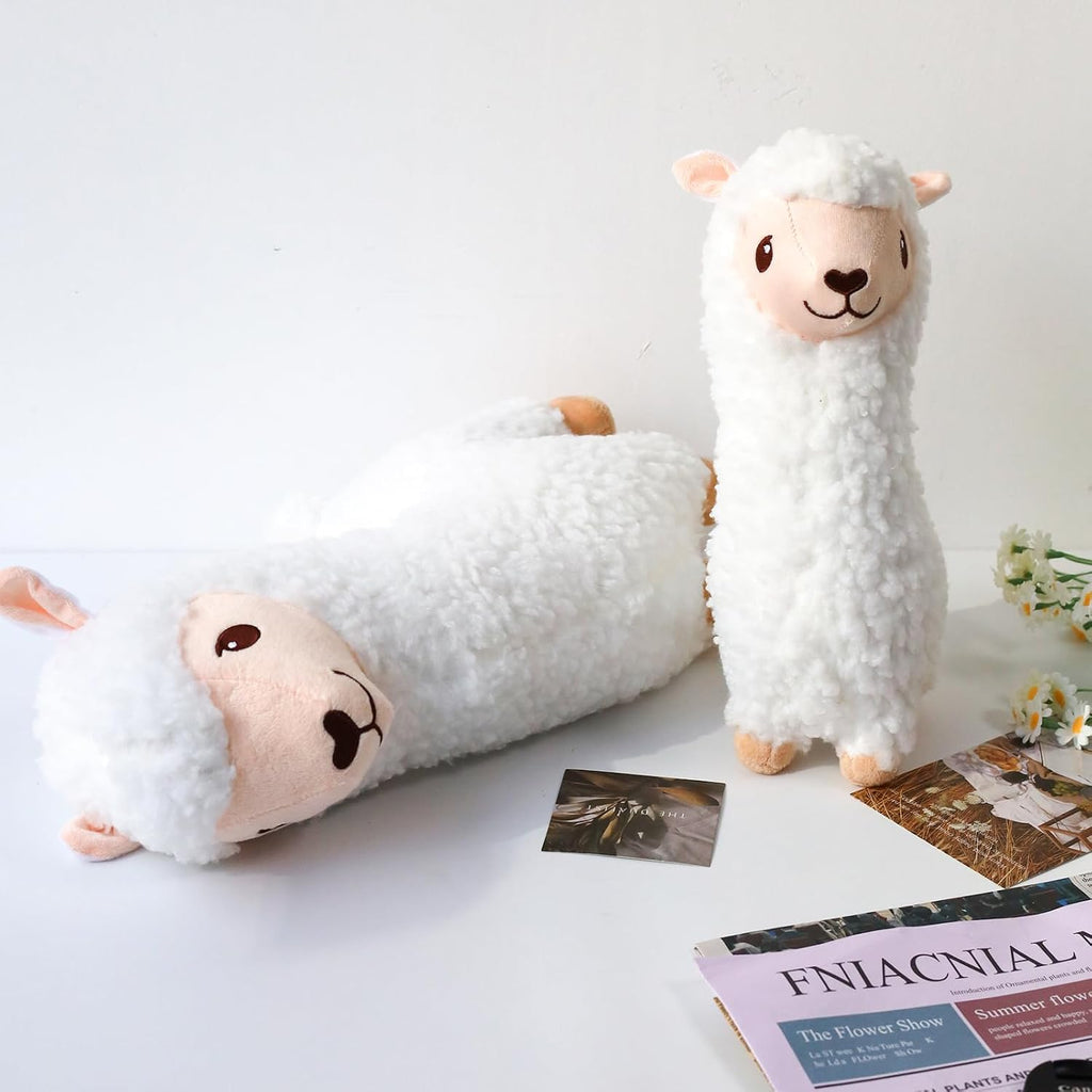 Alpaka Plueschtier Kuscheltier braun 33cm-43cm weich Stofftier Kissen