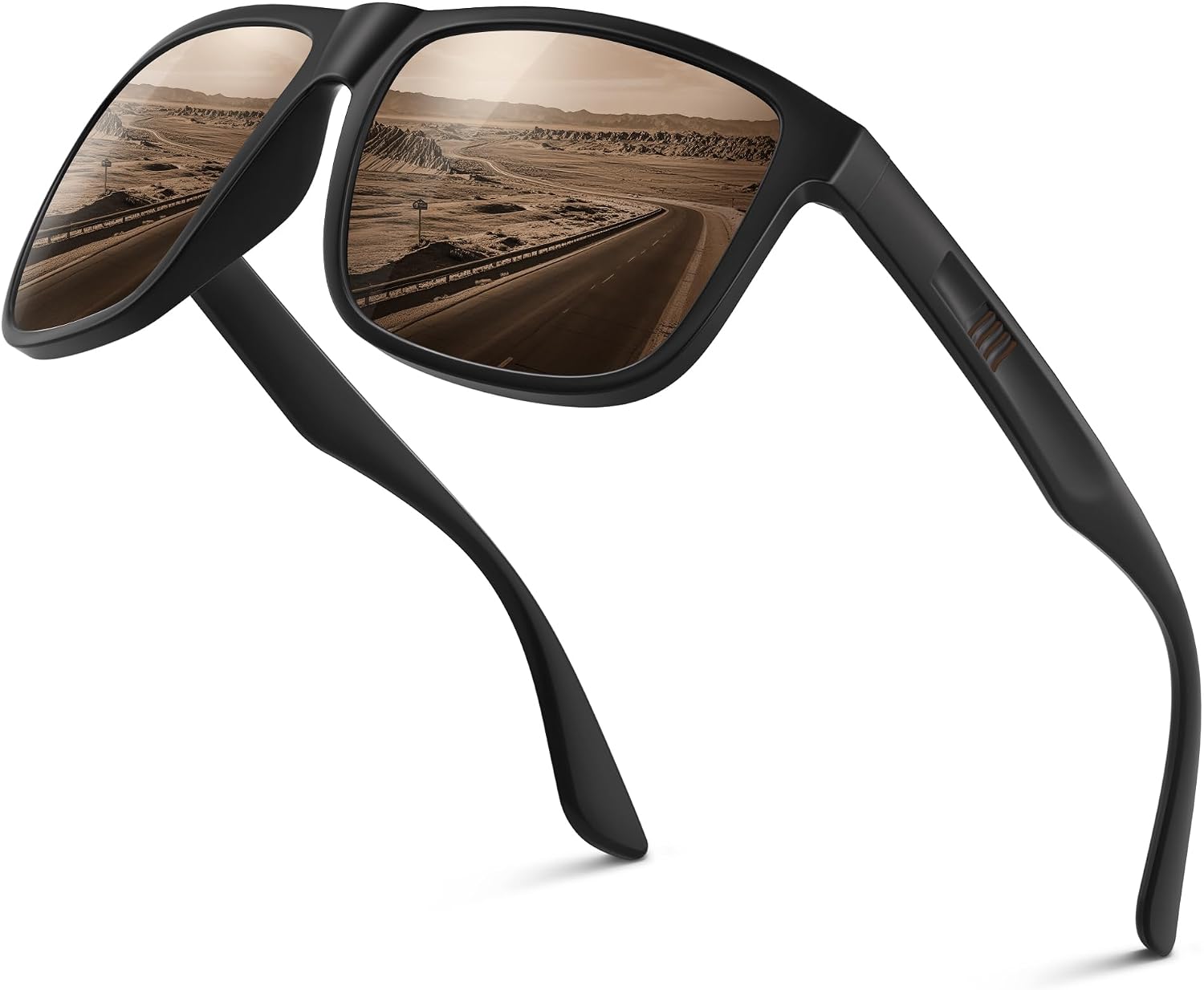Polarisiert Herren Sonnenbrille UV400 UV-Schutz Retro rechteckig ultraleicht