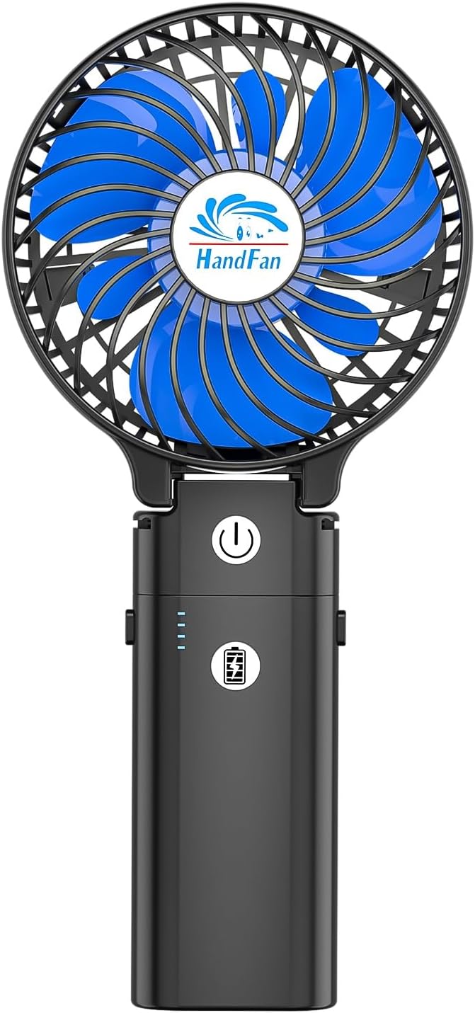 HandFan 5200mAh Akku Ventilator 3 Stufen 180° faltbar USB Powerbank