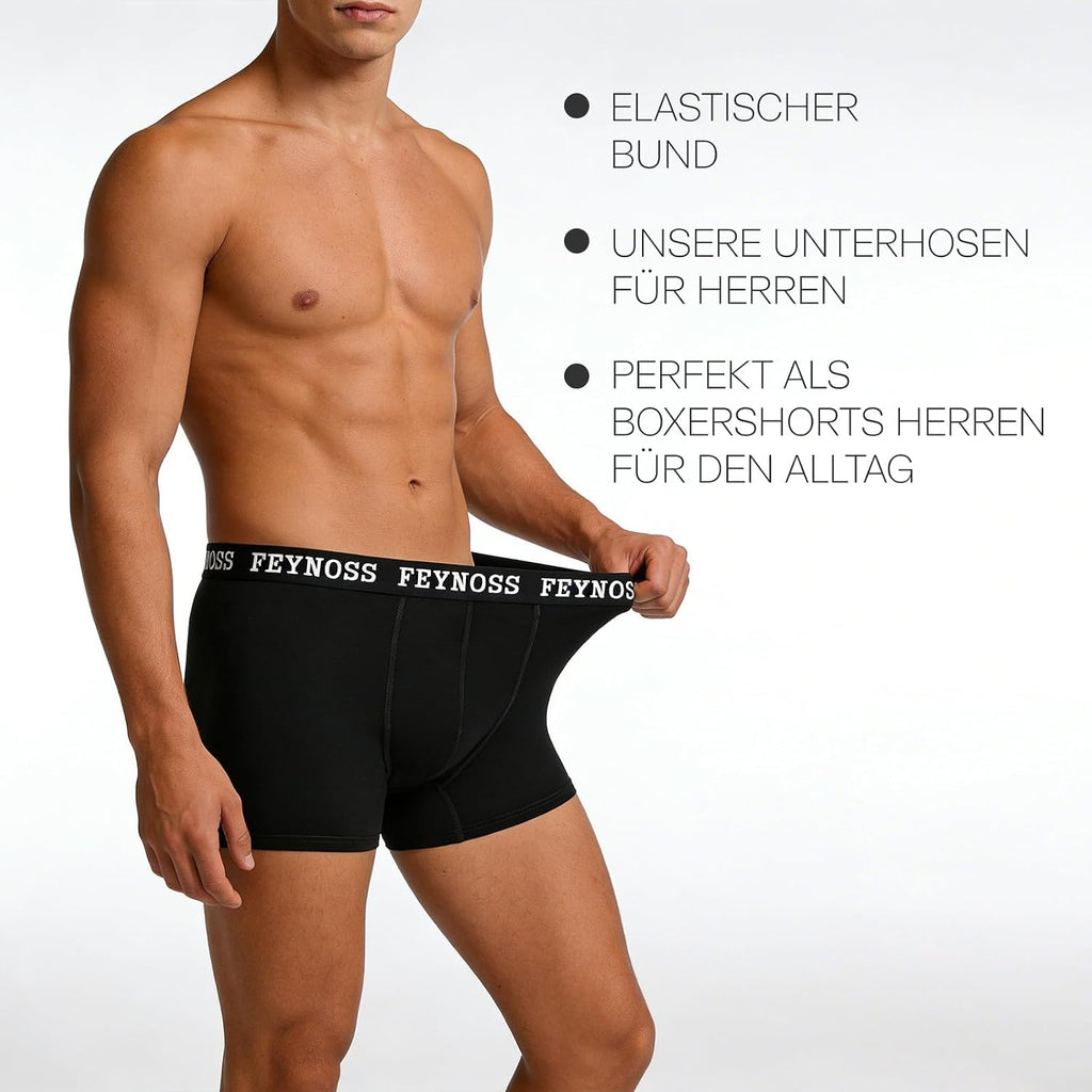 Boxershorts Herren 10er Pack - Baumwolle mit elastischem Bund, atmungsaktiv & oh
