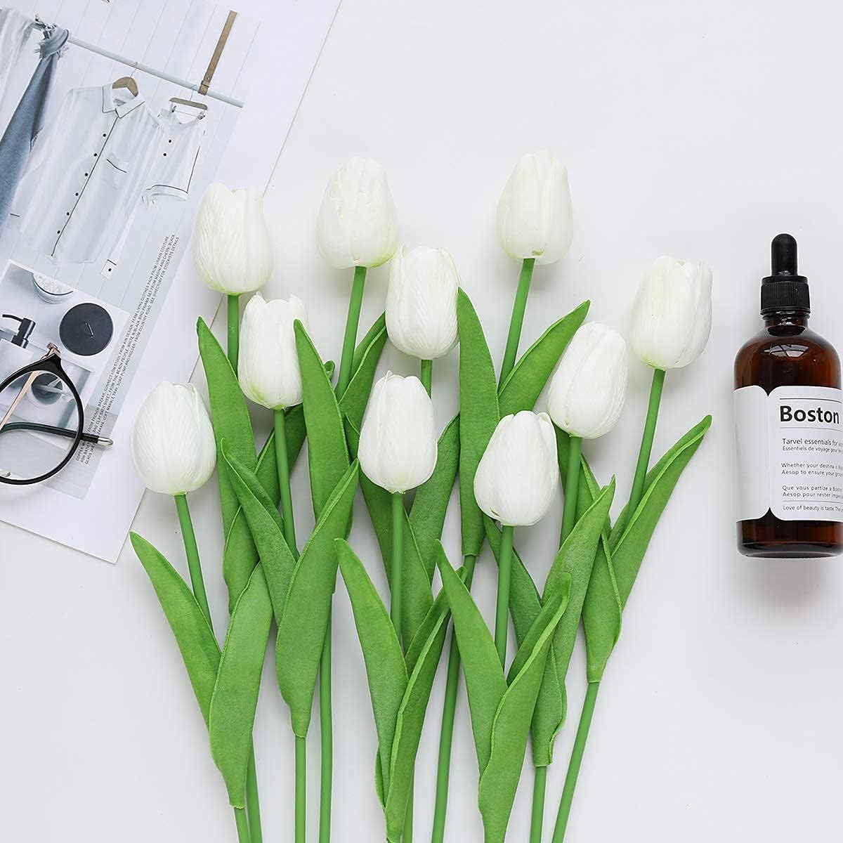 30er Set Kuenstliche Tulpen Real Touch Latex Kunstblumen Dekoration