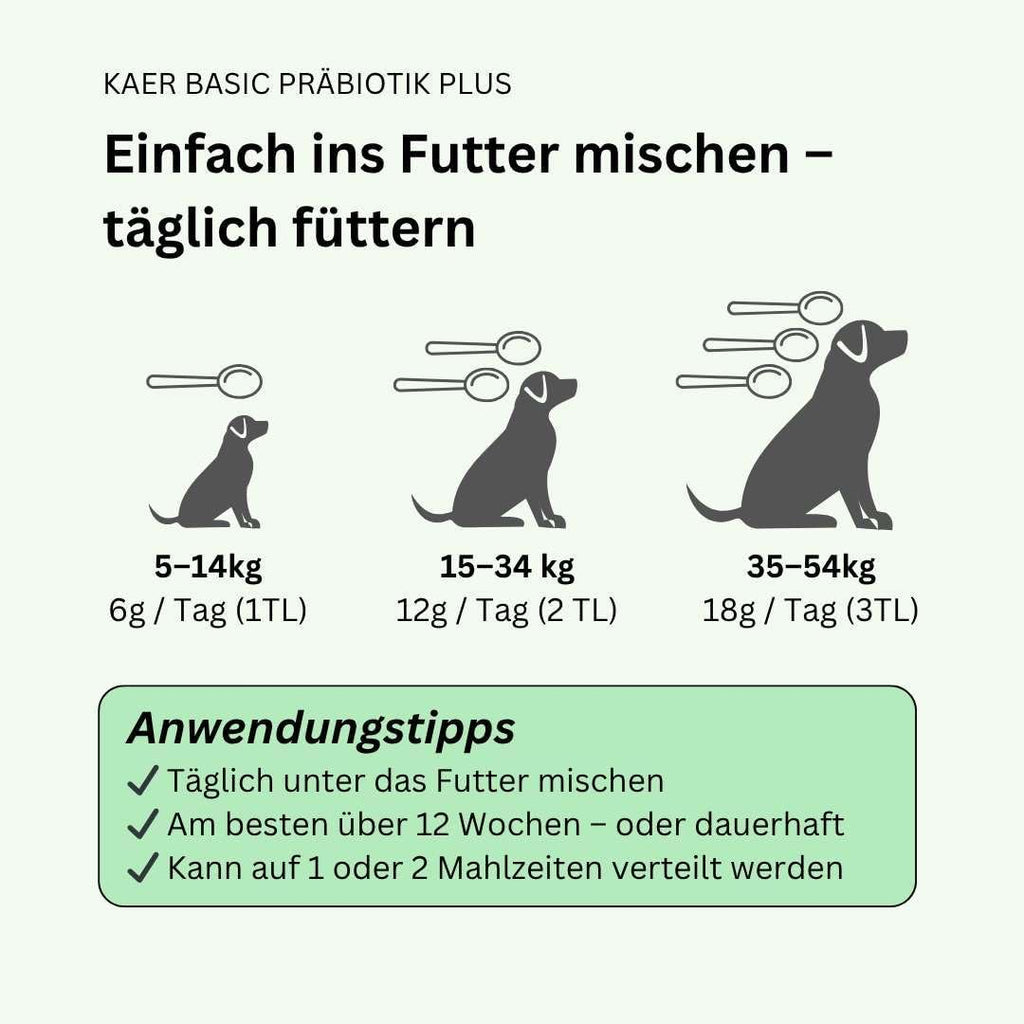 Praebiotik Pulver fuer Hunde zur Darmflorastaerkung bei Analdruesen Juckreiz