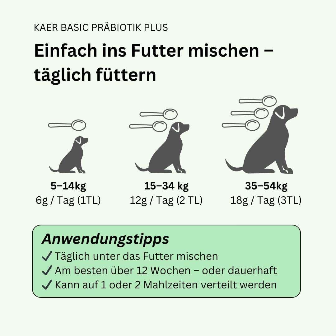 Praebiotik Pulver fuer Hunde zur Darmflorastaerkung bei Analdruesen Juckreiz