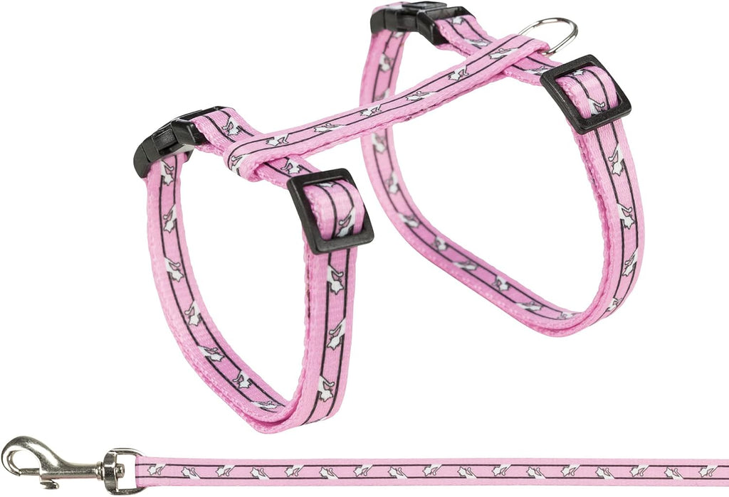 Trixie Katzengeschirr verstellbar 27-45 cm mit 1,2 m Leine Farben Mix
