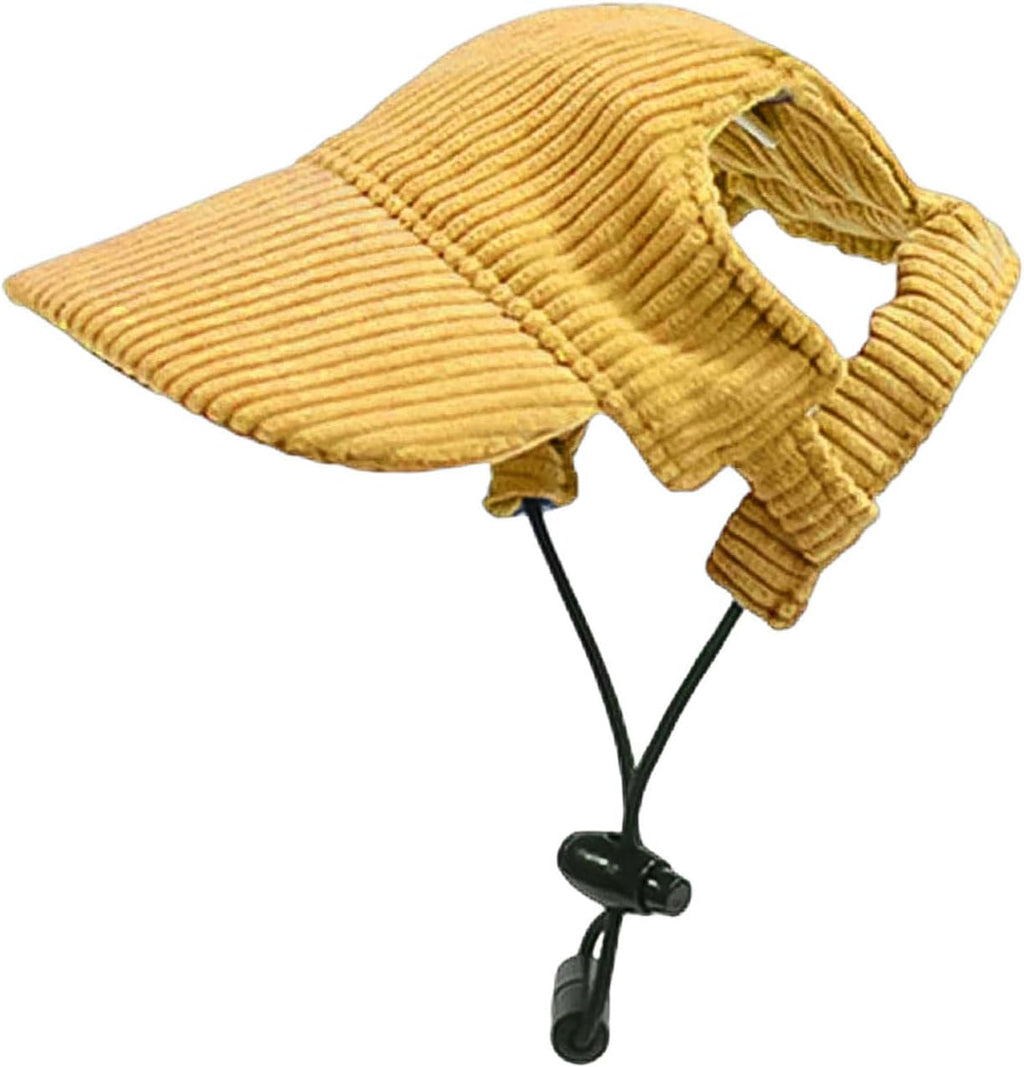 Hunde Baseballmütze verstellbar mit Ohrlöchern Sommerhut Gelb XL