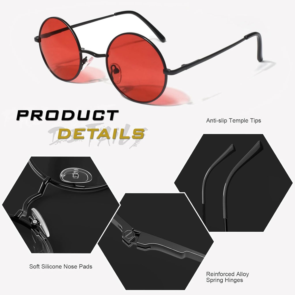 GQUEEN Polarisierte Retro Sonnenbrille rund UV400 Herren Damen MEZ1