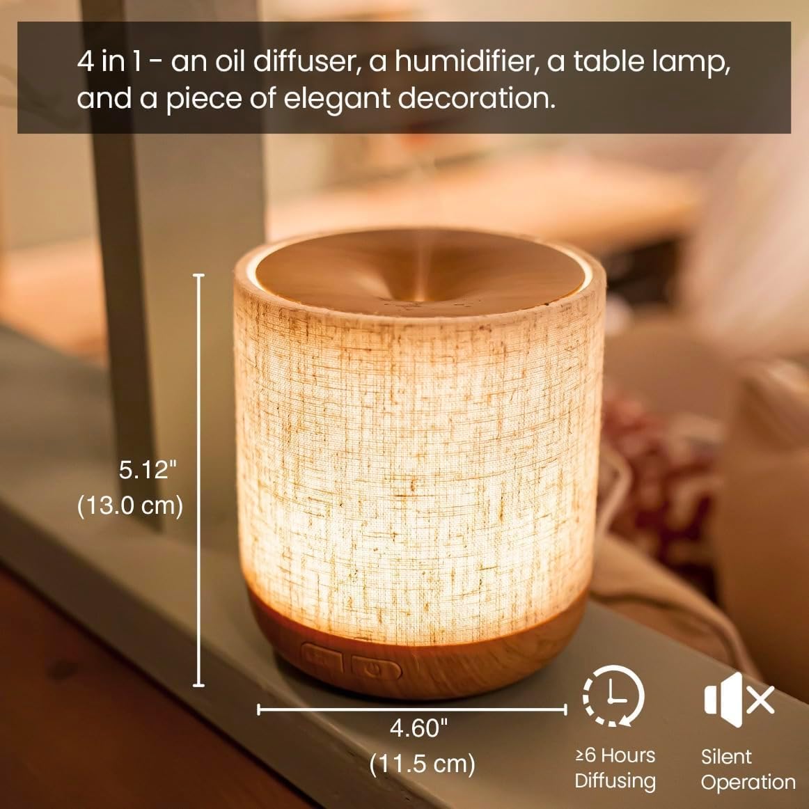 Aroma Diffuser 200 ml Ultraschall Duftdiffusor mit Nachtlicht, Leise