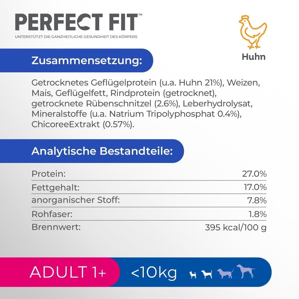 Perfect Fit Trockenfutter fuer kleine Hunde mit Huhn verschiedene Sorten
