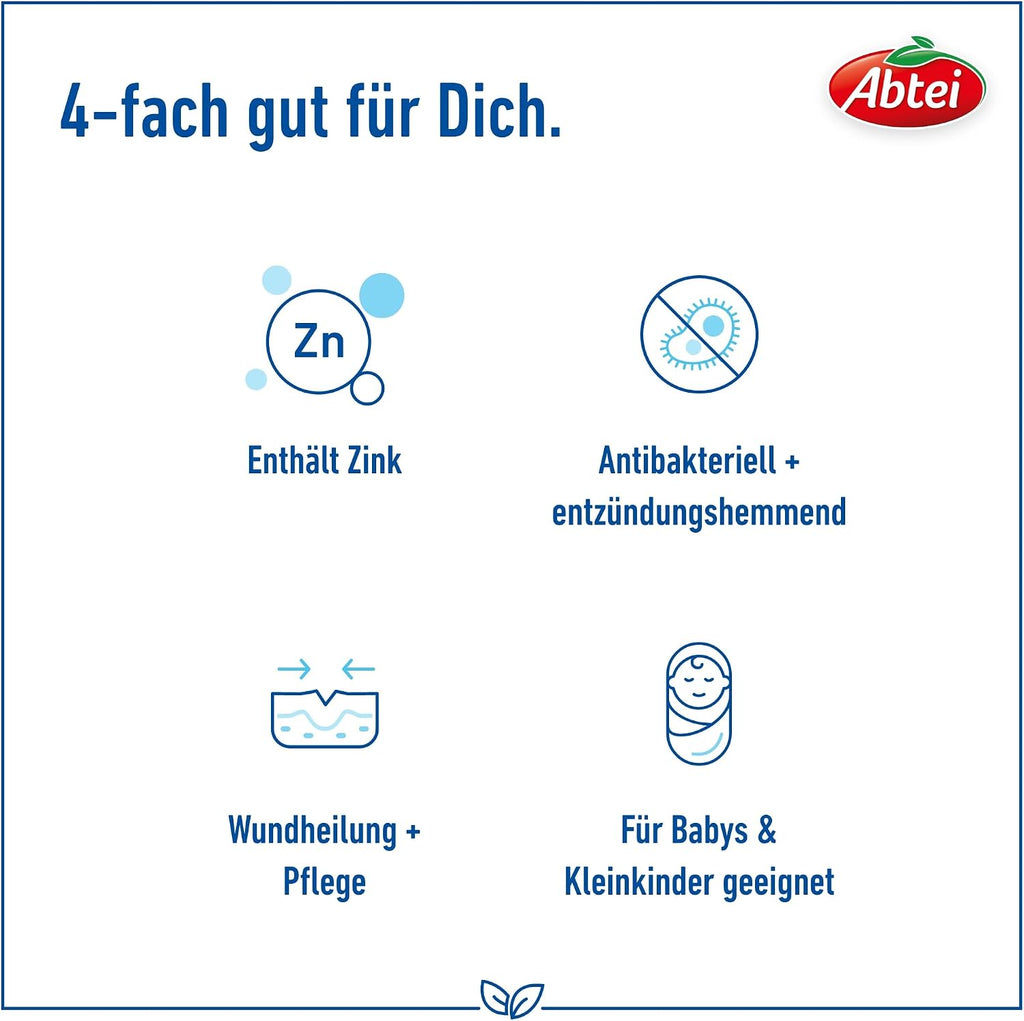 Abtei Wundheil Zinksalbe - Salbe mit Zink zur Wundheilung - antibakteriell und e
