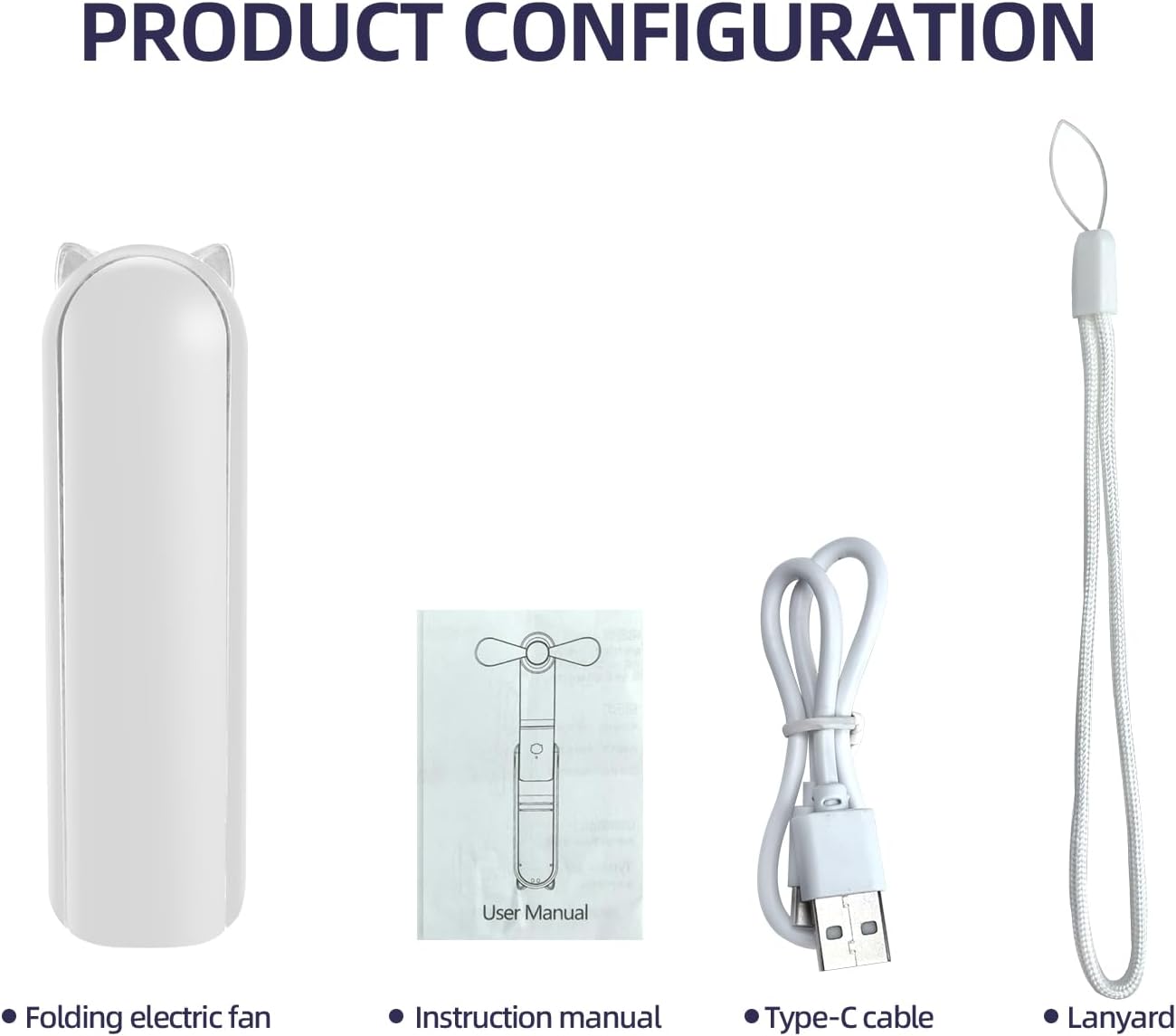 Jsdoin Mini Handventilator wiederaufladbar faltbar USB 3 Geschwindigkeiten
