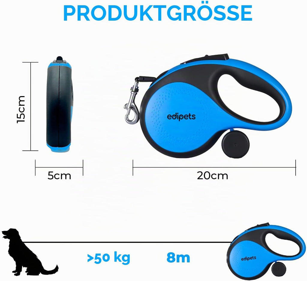 Edipets Hundeleine 5 m ausziehbar Rueckziehbar Training Spaziergang Schwarz