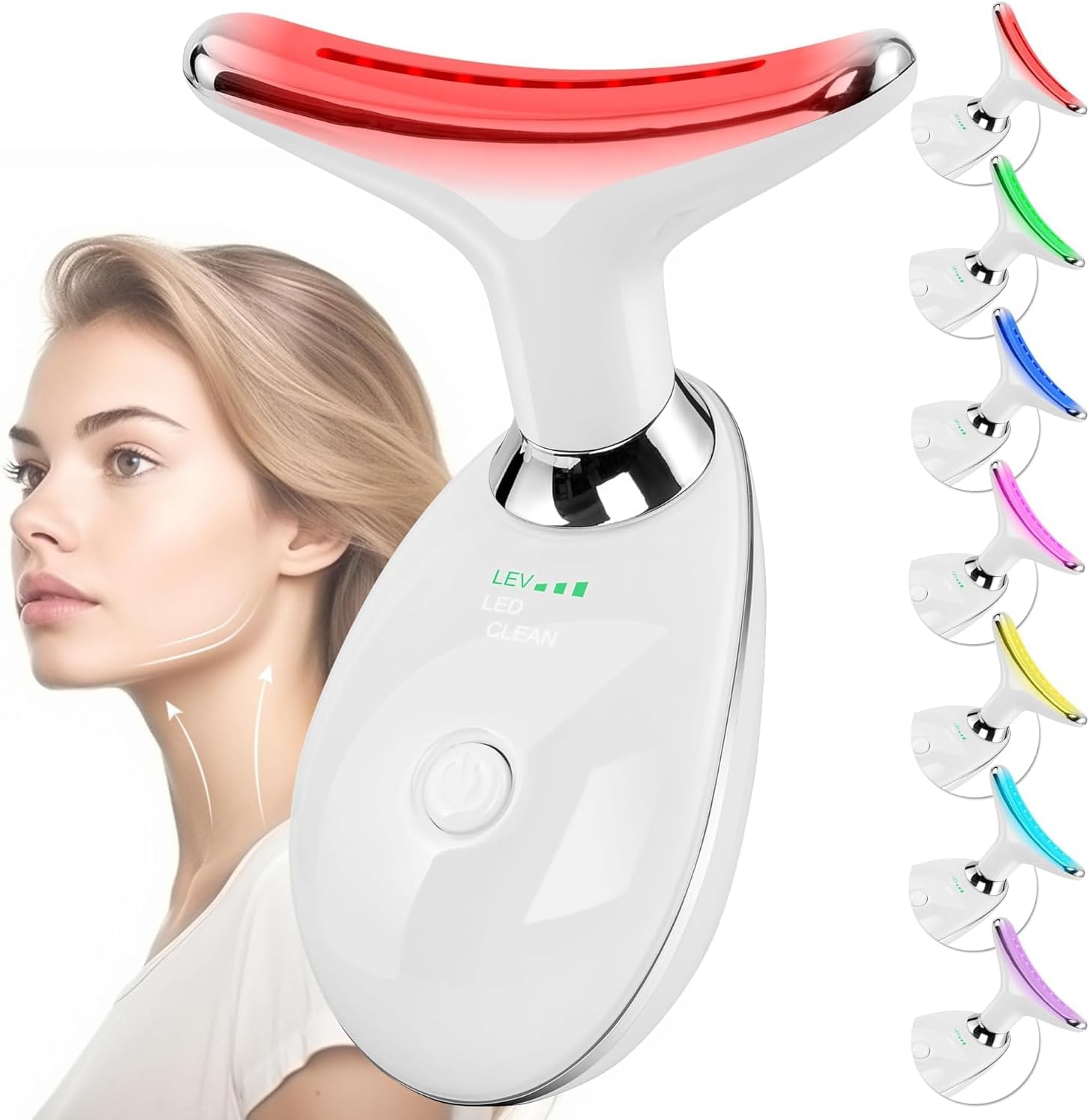 EMS Gesichtsmassagegeraet V-Shape Lifting 3 Modi 45°C Schwarz