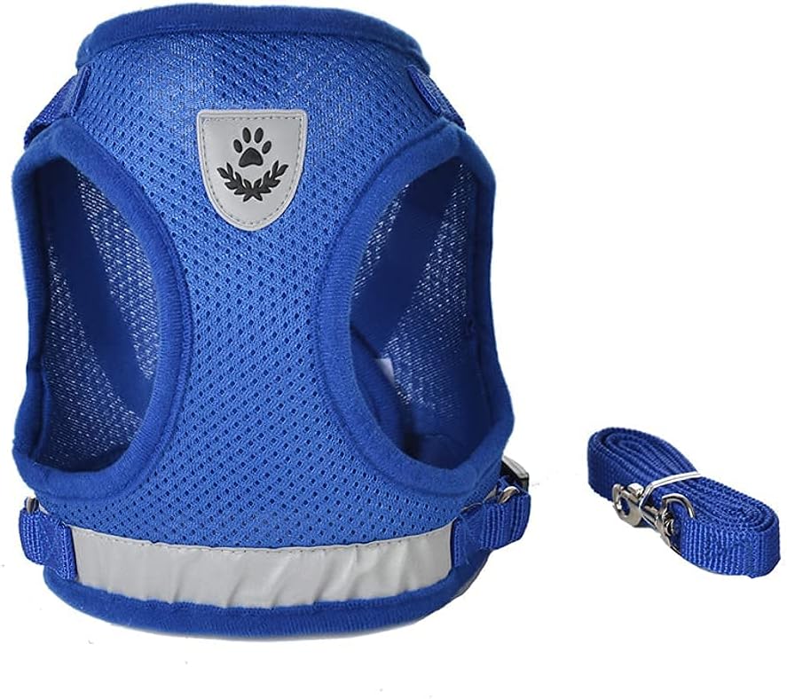 FEimaX Katzengeschirr Mesh verstellbar 25cm-40cm mit Leine reflektierend