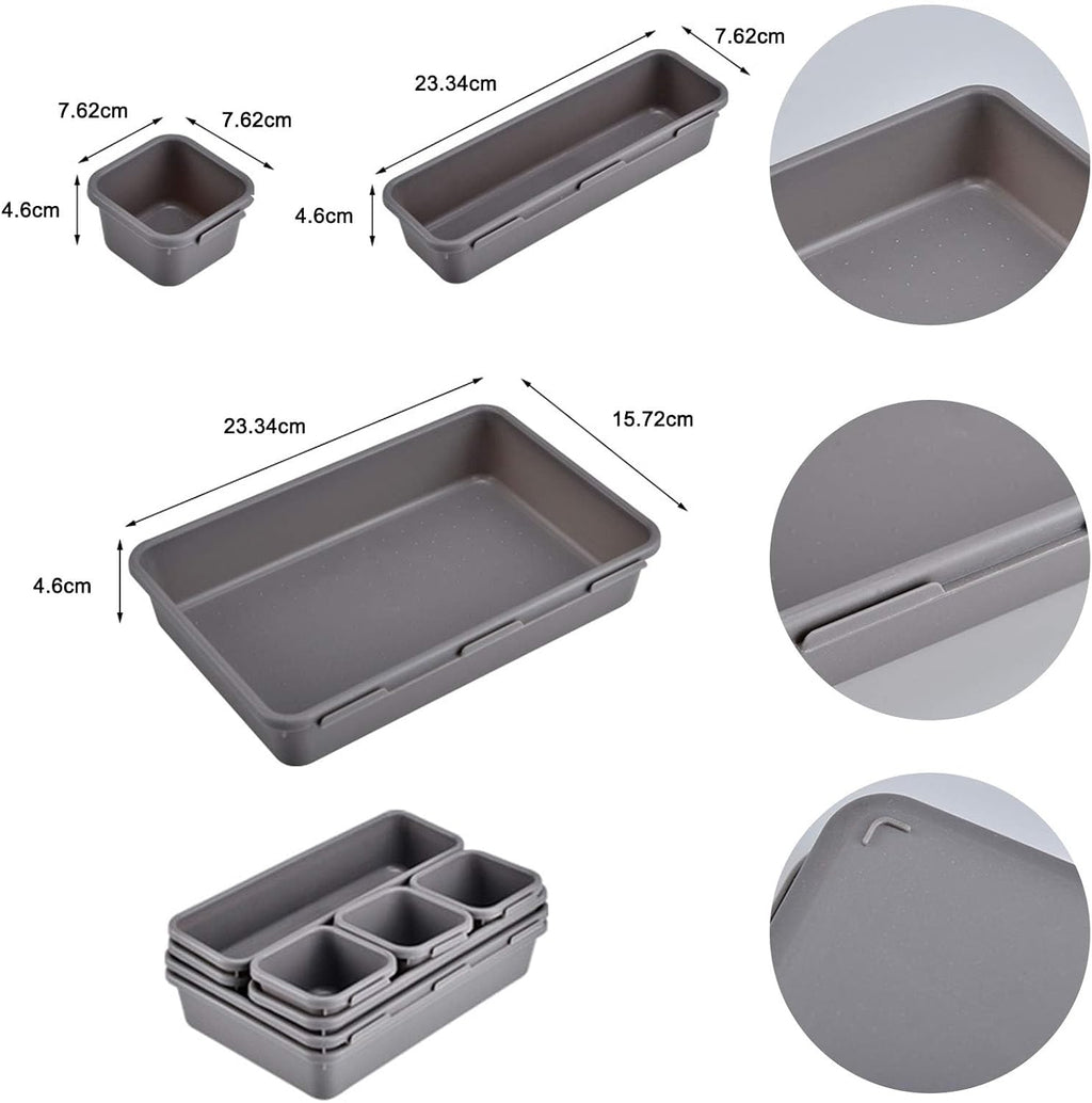 Schubladen Organizer 8er Set Getrennte Einsaetze Ordnungssystem Schubladenteiler