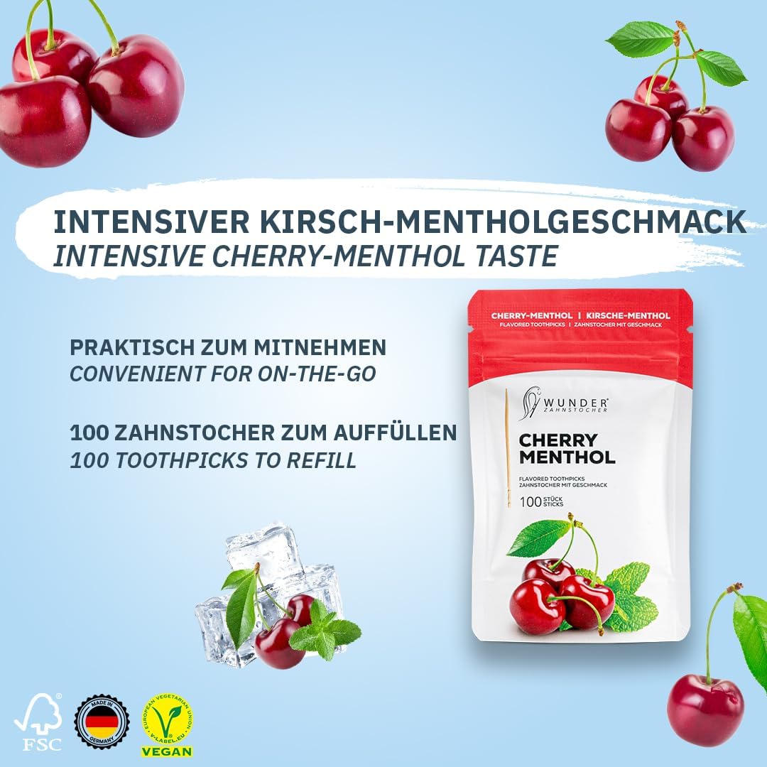 Wunder Zahnstocher Refill 100er - Kirsch Menthol - verschiedene Sorten