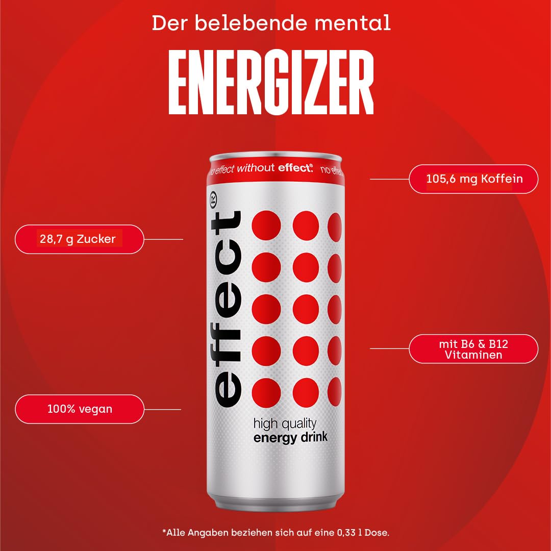effect CLASSIC Energy Drink - Tray mit 12 x 330 ml Energy Dosen Einweg, Koffeinh