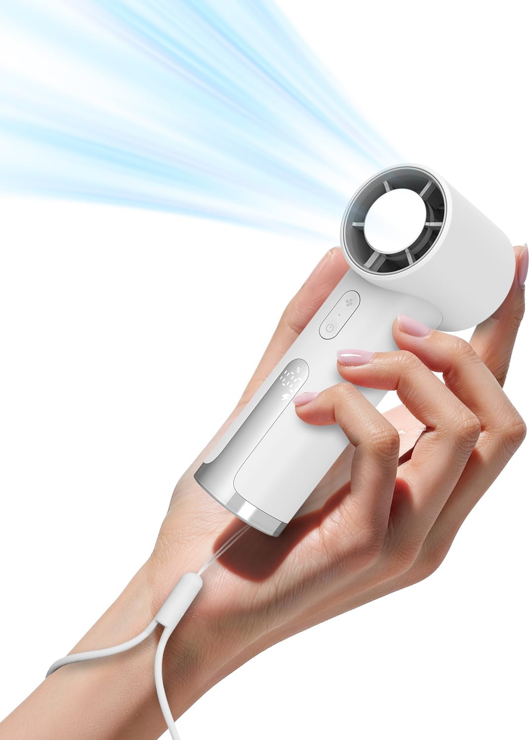 Handventilator Mini wiederaufladbar USB schwarz - Tragbarer Tischventilator fuer
