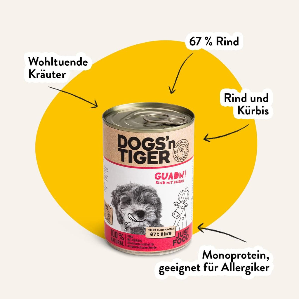 Dogs’n Tiger Adult Nassfutter Huhn 67% Fleisch 6x400g Mahlzeit versch