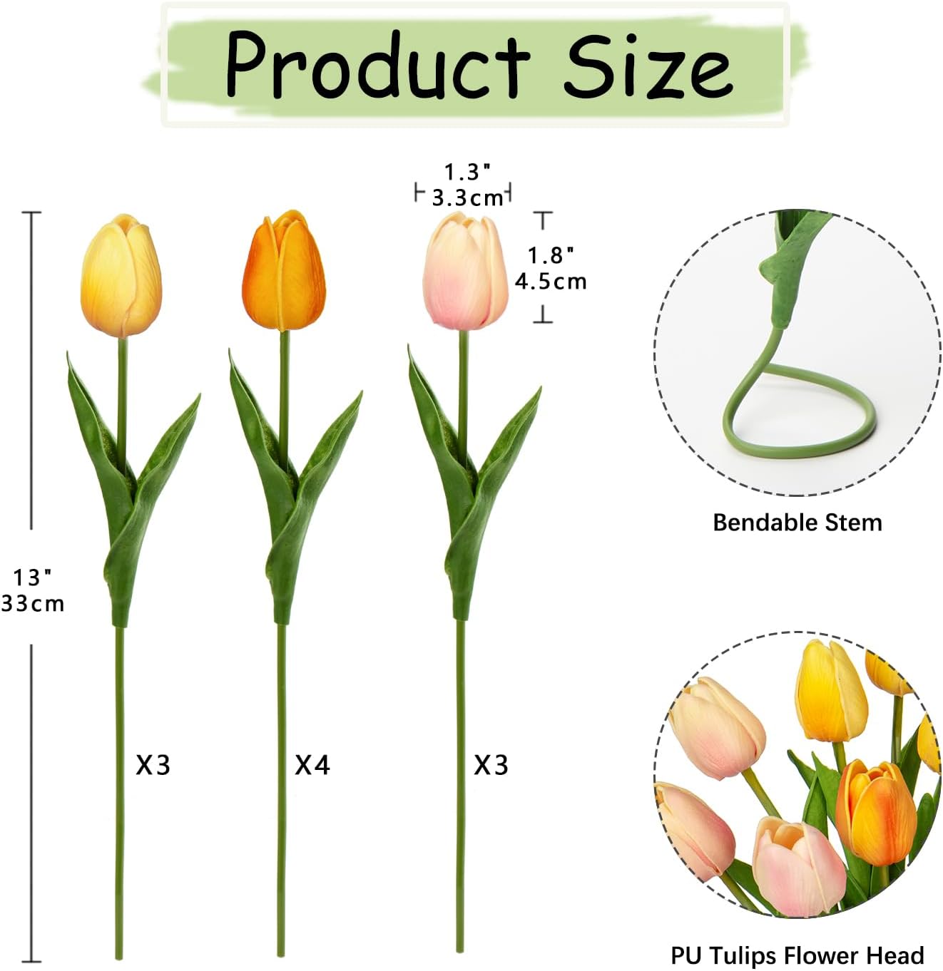 Kuenstliche Tulpen Real Touch 24 Stueck Rosa Deko Kunstblumen