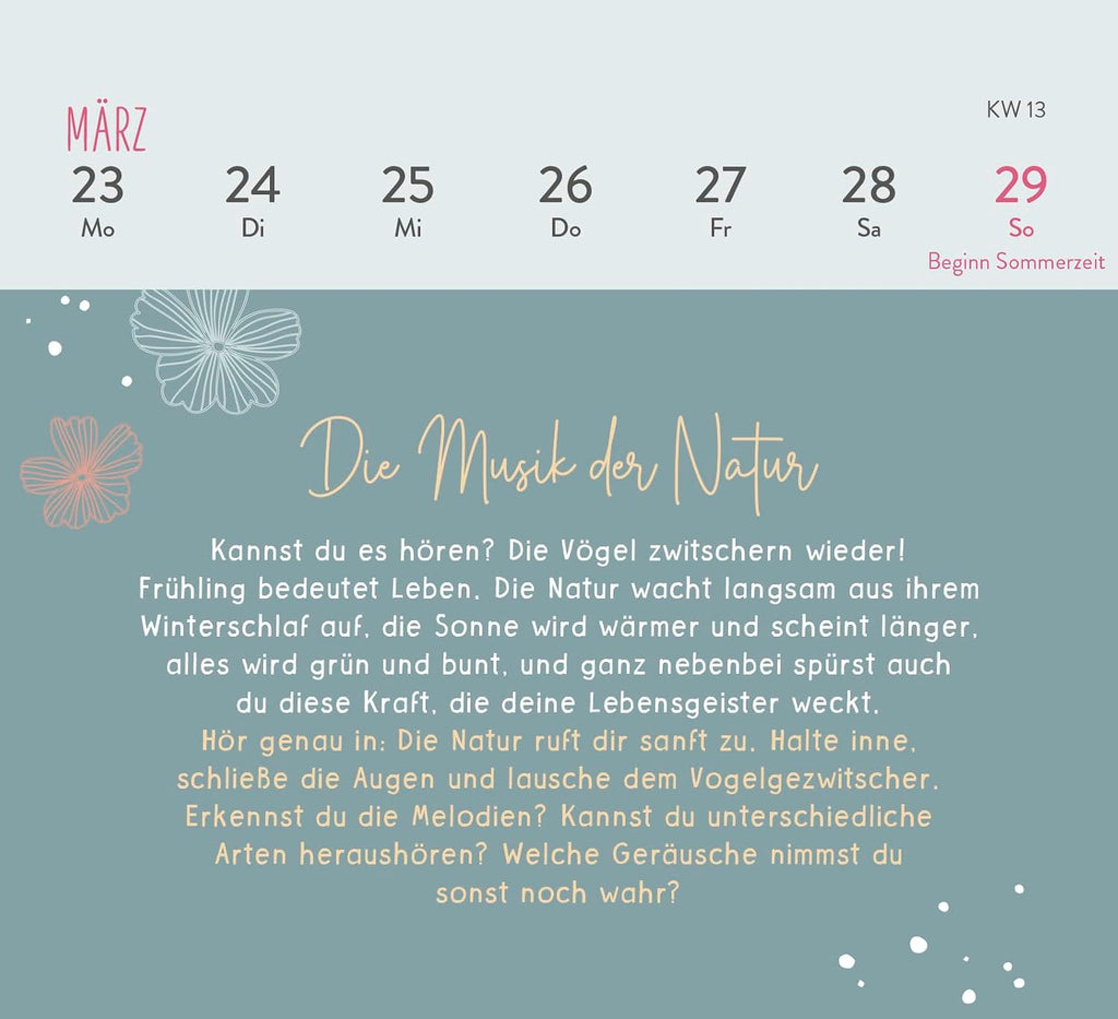 Tischkalender 2026 Wochenkalender Mini Achtsamkeit Einatmen Ausatmen Sein