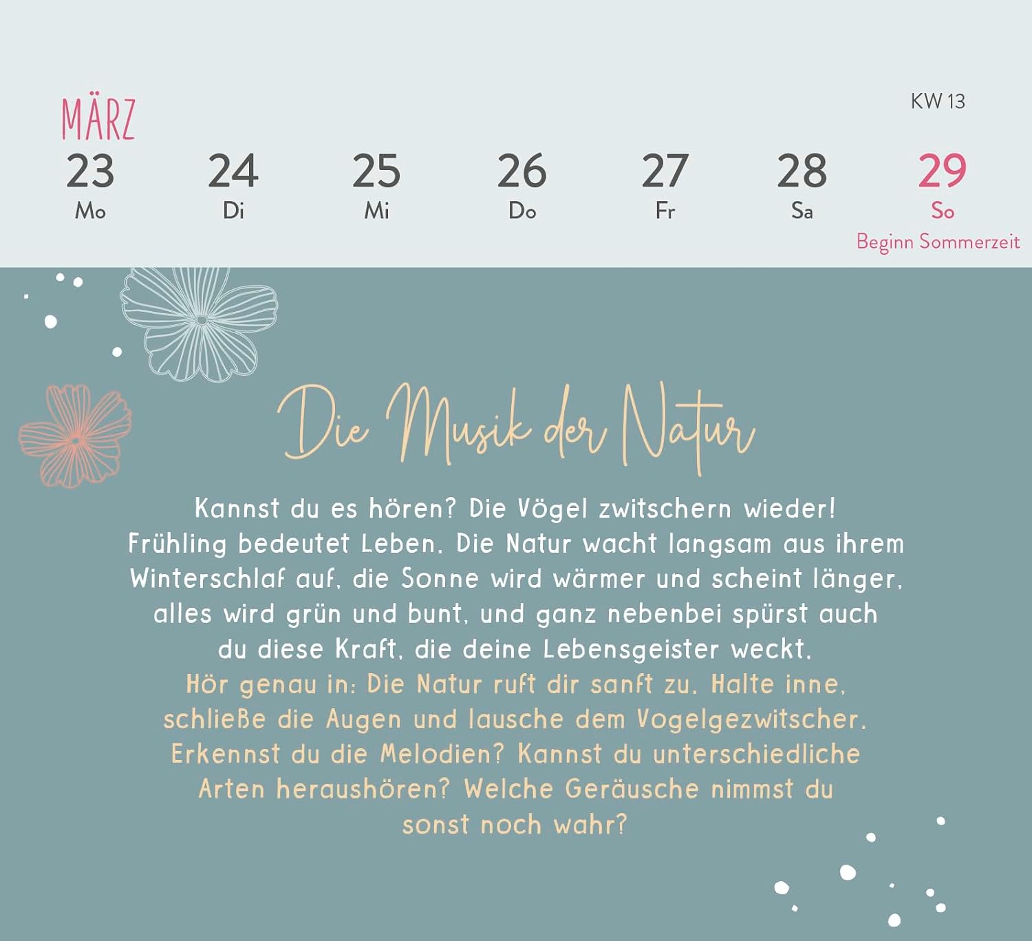 Tischkalender 2026 Wochenkalender Mini Achtsamkeit Einatmen Ausatmen Sein