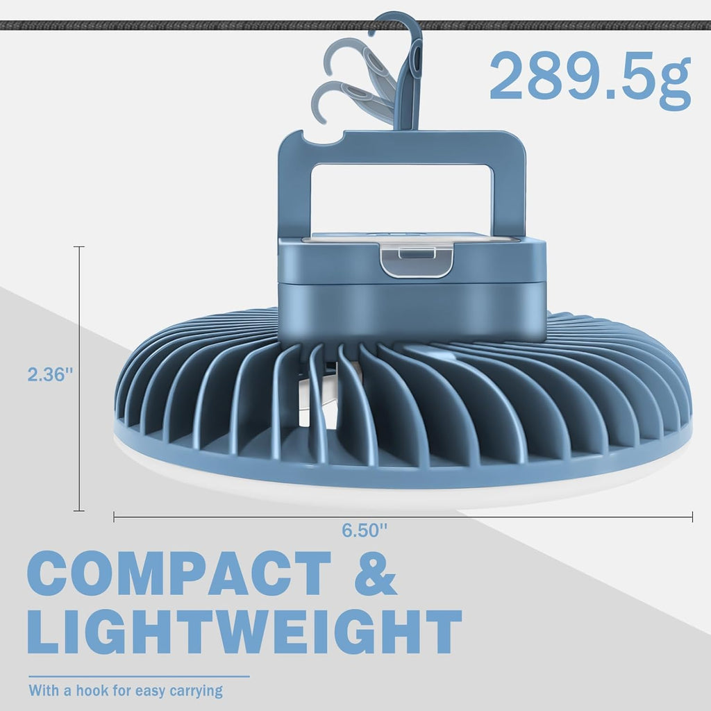 LED Campinglampe mit USB wiederaufladbar, Ventilator und Zeltlaterne Outdoor