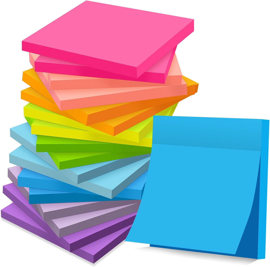 18er Set Haftnotizen 76×76 mm super sticky Klebezettel Buero Schule Zuhause