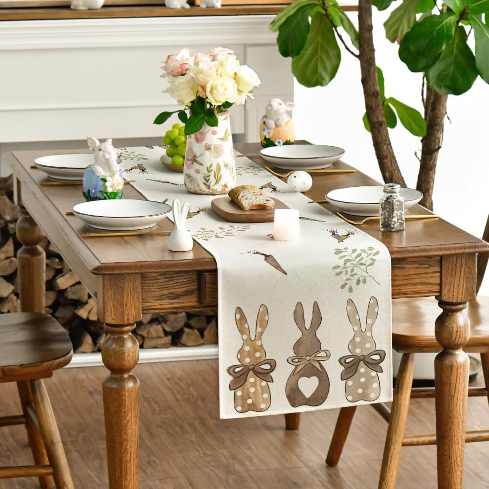 Ostern Tischlaeufer 40x140 cm Hase Karotten Fruehling Dekoration 100cm-300cm