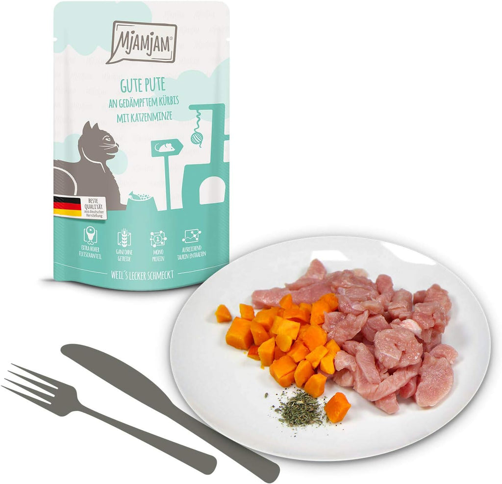 Mjamjam Katzen Nassfutter 12x125g Huhn Ente Pute getreidefrei