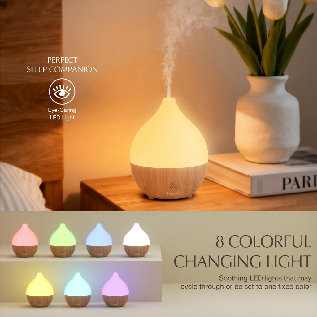 SALKING Ultraschall Aroma Diffuser LED RGB Weiss Holzoptik