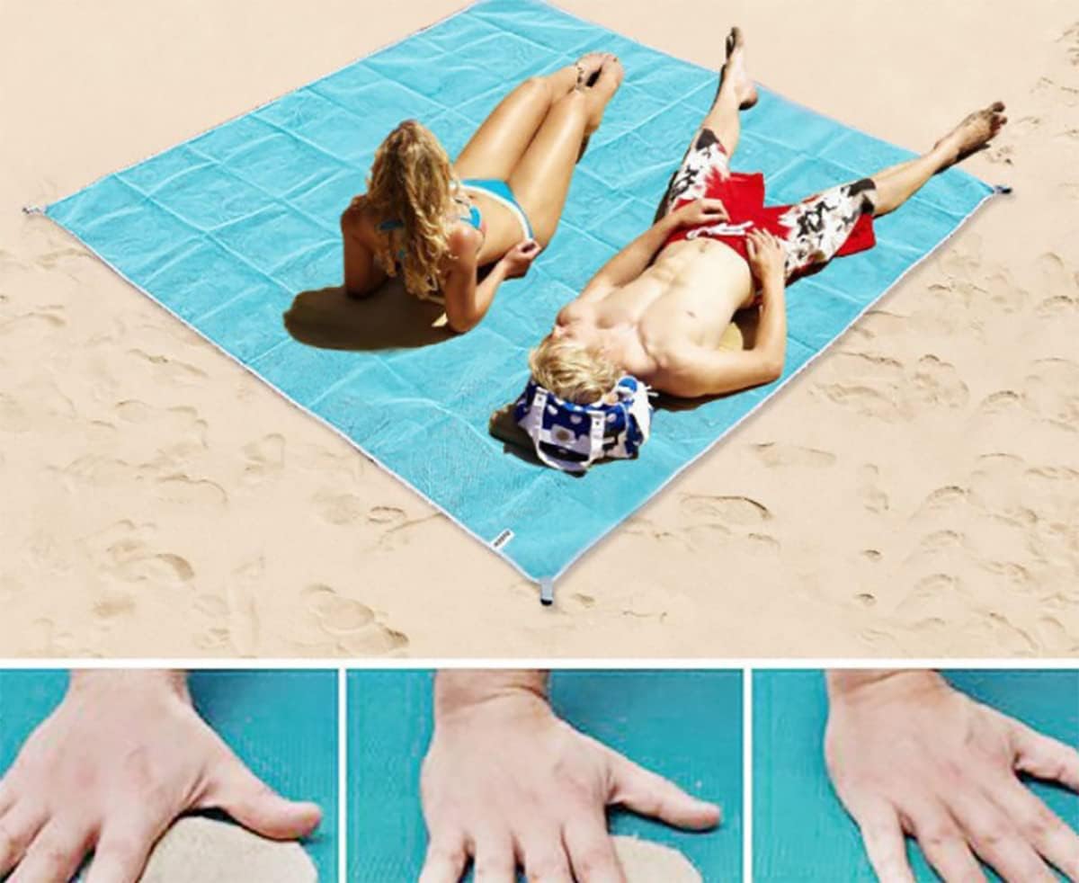 Sandfreie Stranddecke faltbar ultraleicht gross waschbar fuer Strand Picknick