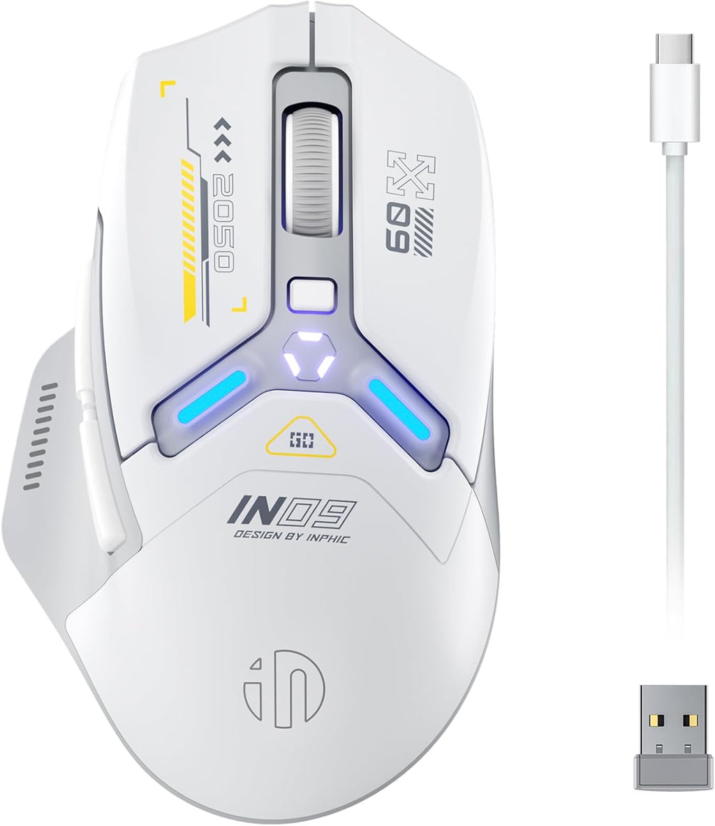 Inphic IN9 Gaming Maus kabellos 2.4G Bluetooth USB-C RGB 10000 DPI