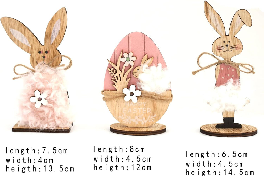 Holz Osterhase Deko Aufsteller 2er Set Fruehlingsdeko Tischdekoration