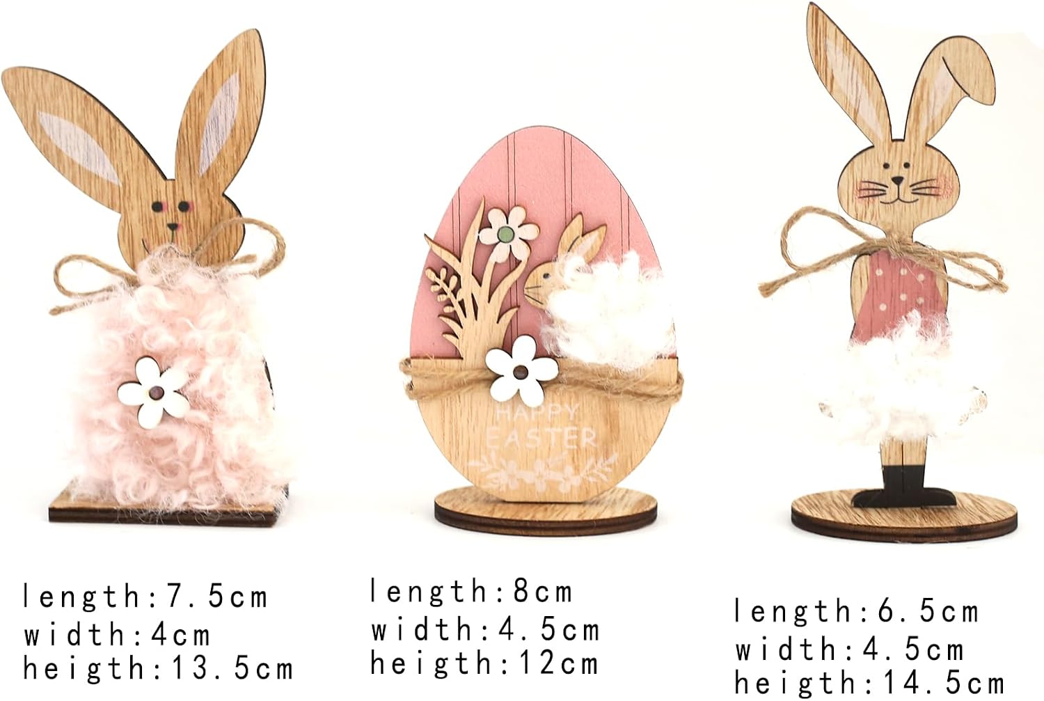 Holz Osterhase Deko Aufsteller 2er Set Fruehlingsdeko Tischdekoration